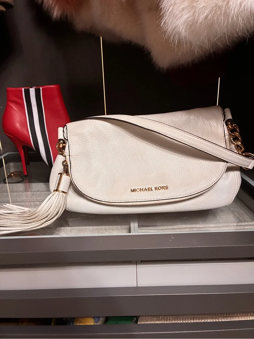 Michael Kors cream pebbled